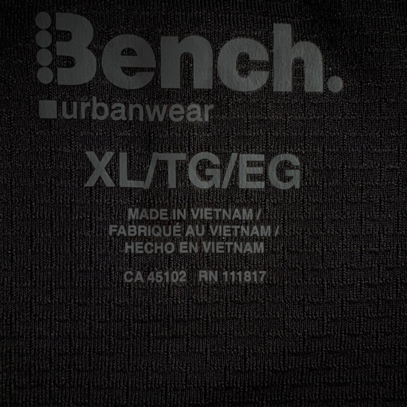 Bench Urbanwear Full Zip Jacket, Moisture Wicking, Black, XL, NWT - Picture 7 of 14